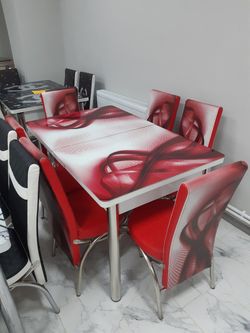 Set kelebek ɪɪ 117 red + 6 scaune merchan Print