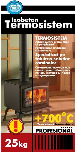 Клей для печей и каминов Termosistem 700*C -25kg
