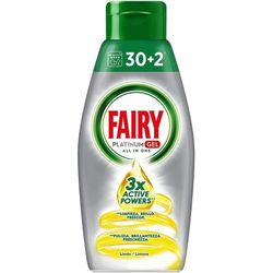 Gel detergent pentru mașina de spălat vase Fairy gel Platinum lemon, 32 spălari, 650ml