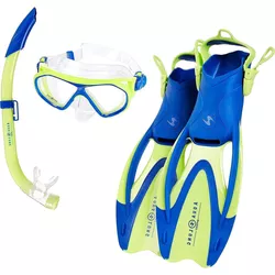 cumpără Accesoriu pentru înot AquaLung Set masca+tub+labe scufundare URCHIN JR Bright Green Light Blue S în Chișinău 