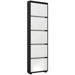 купить Полка для обуви Mobildor-Lux Leo Slim 60x16x203H cm Anthracite/White в Кишинёве 