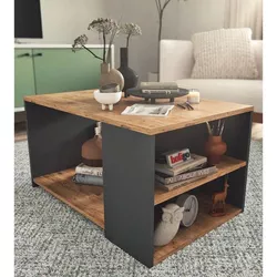 купить Журнальный столик Bofigo С местами для хранения вещей, Дуб/Антрацит (22-50-28) в Кишинёве 