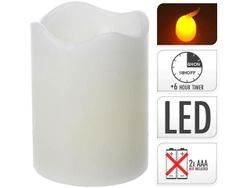 Свеча LED 9X7сm, таймер, белая