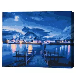 купить Картина по номерам BrushMe BS52595FC 40х50cm (fără cutie) Sclipiri ale aurorei boreale в Кишинёве 