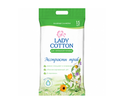 Влажные салфетки Lady Cotton Intimate, 15 шт.