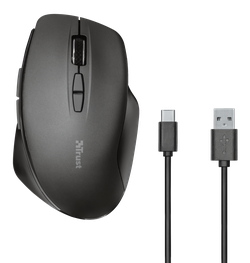 Wireless Mouse Trust Themo Rechargeable, Black