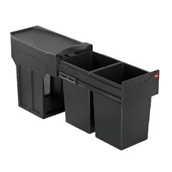 cumpără Coș de gunoi Hailo 3666851 Tandem 15/15 Black Edition în Chișinău 