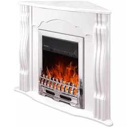 cumpără Șemineu electric ArtFlame Clasic de colt & Galileo silver, 882x950x473 mm, Alb în Chișinău 