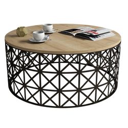купить Журнальный столик Trendy Selin Metal Ferforje, Stejar 90x38x90cm в Кишинёве 