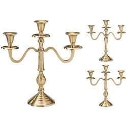 купить Свеча Promstore 10955 Sfesnic metalic pentru 3 lumanari 30cm, Gold в Кишинёве 