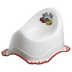 cumpără Oală Bisk 07769 Oala p/u copii cu cauciuc antiderapant, alb (desen masini) în Chișinău 