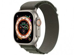 Apple Watch Ultra GPS + Cellular, 49mm Titanium Case with Green Alpine Loop - Medium, MQFN3