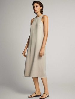 Платье Massimo Dutti Беж 6630/749/834