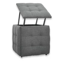 купить Пуф Nex Home Cub Transformer 5 scaune in 1 N54, Graphite Teddy в Кишинёве 