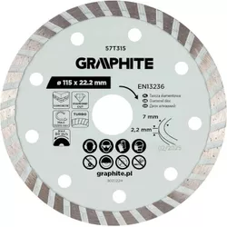 cumpără Disc de tăiere Graphite 57T315 diamantat de taiere, d115x22,2mm, Turbo în Chișinău 