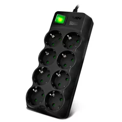 купить Фильтр электрический Sven SF-08E-16, 8 Sockets, Children protection, 5.0m, Black в Кишинёве 