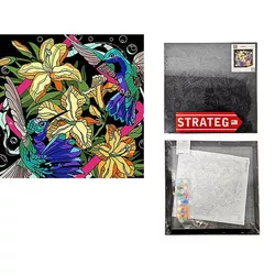 cumpără Tablou pe numere Strateg 57230 (fundal negru) 40x40cm, Colibri în Chișinău 