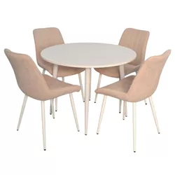 cumpără Set masă și scaune Evelin di Costacurta стол DT-402-5Wh + 4 стула YTC-055Wh Light beige în Chișinău 