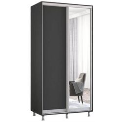 купить Шкаф Mobildor-Lux Раздвижные двери Aron-P 1,0–1,8 м из зеркала и ДСП (150 x 60 x 200 см) Антрацит в Кишинёве 