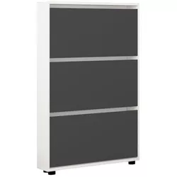 купить Полка для обуви Mobildor-Lux Leo Slim 90x16x125H cm White/Anthracite в Кишинёве 