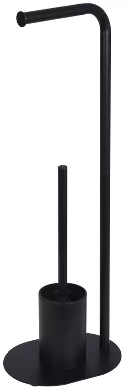 купить Аксессуар для туалета Bisk 08309 Suport stationar p/u hartie igienica cu perie WC NERO в Кишинёве 