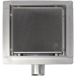 cumpără Trap de duș Uniplast 21552 patrata, set D. 40 x 90° S08 HOLE (inox) 150 x 150 x 67 mm în Chișinău 