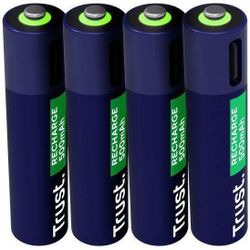 купить Аккумулятор Trust TR25671 USB-C Rechargeable Battery AA A 500 mAh, 4 Pack в Кишинёве 