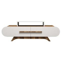 купить Тумба напольная для TV Trendy Trandafir, Nuc, Alb 145x49x36cm в Кишинёве 