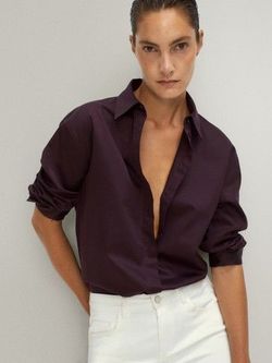 Блуза Massimo Dutti Темно Фиолетовый 5136/530/610