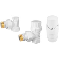 купить Запорная арматура Ferro Кран угловой для батареи двусторонний 1/2" ZTM31WH термостатический в Кишинёве 