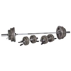 Olympic Plate-Loaded Dumbbell Set inSPORTline Hamerton 180 cm + 50 cm/50 mm 150 kg 3565-150KG-SET