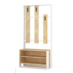 cumpără Mobilă pentru antreu Trendy Chester Alb, Stejar, 90x180x36cm (GTR001330) în Chișinău 