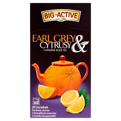Ceai negru Big Active with Earl Grey & Citrus, 20 plicuri