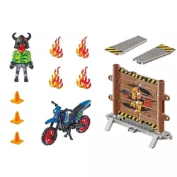cumpără Mașină Playmobil PM70553 Stunt Show Motocross with Fiery Wall în Chișinău 