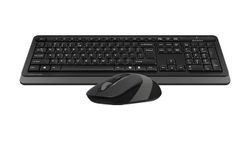Wireless Keyboard & Mouse A4Tech FG1010, Multimedia,Splash Proof, 1600 dpi,4 buttons, Black/Grey,USB