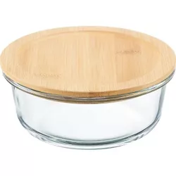 cumpără Container alimentare Ambition 67544 Glass Container 600ml with Bamboo Cover, Natural, în Chișinău 