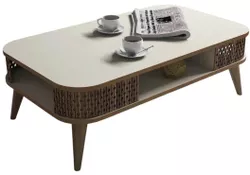 купить Журнальный столик Trendy Эйлюль, кремовый 105x34x60 см в Кишинёве 