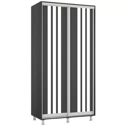 купить Шкаф Mobildor-Lux Арон с раздвижными дверцами с планками (100x60x210H см) Антрацит в Кишинёве 