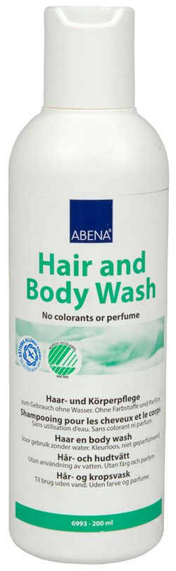 ABENA Gel pentru păr și corp, spălare fără apă, fără coloranți și parfum, 200 ml