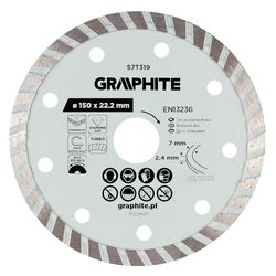 cumpără Disc de tăiere Graphite 57T319 diamantat de taiere, d150x22,2mm, Turbo în Chișinău 