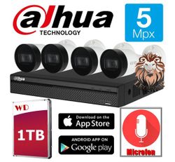 DAHUA IP SET 5 мегапикселей 4 камеры POE HDD 1TB DH-IPC-HFW1530SP-0360B-S6