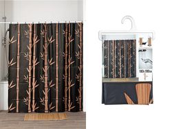 Шторка для душа 180X180cm Tendance черн "бамбук коричн",PEVA