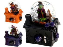 Сувенир Halloween Шар с блестками Баба Яга и паук 7.5Х5.5cm