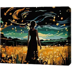 купить Картина по номерам BrushMe RMGB018FC 30x40сm (pânză neagră/fără cutie) Sub cerul înstelat в Кишинёве 