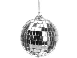 Шар елочный зеркальный "Disco" 80mm серебряный