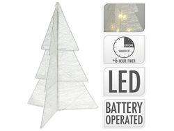 Figurina cu lumina "Brad 3D" 20LED 50cm, 2XAA, cronometru, alba