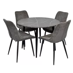 cumpără Set masă și scaune Evelin di Costacurta стол DT-402-6B + 4 стула YTC-055B Dark grey în Chișinău 