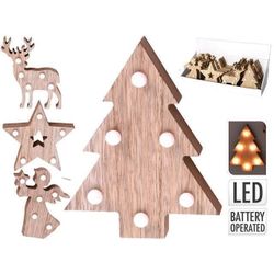 купить Новогодний декор Promstore 43444 Сувенир деревянный LED Christmas 13x10cm, 4 вида в Кишинёве 