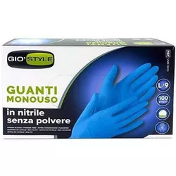 купить Аксессуар для дома GioStyle 51558 Перчатки нитриловые Gloves синие разм.L, 100шт в Кишинёве 