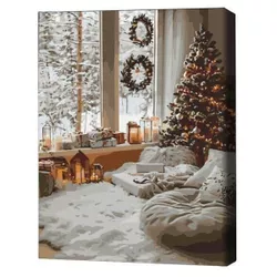 купить Картина по номерам BrushMe BS54189 40x50cm (în cutie) Magia unei zile de iarnă в Кишинёве 